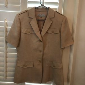 Tahari Short Sleeved Tan Blazer